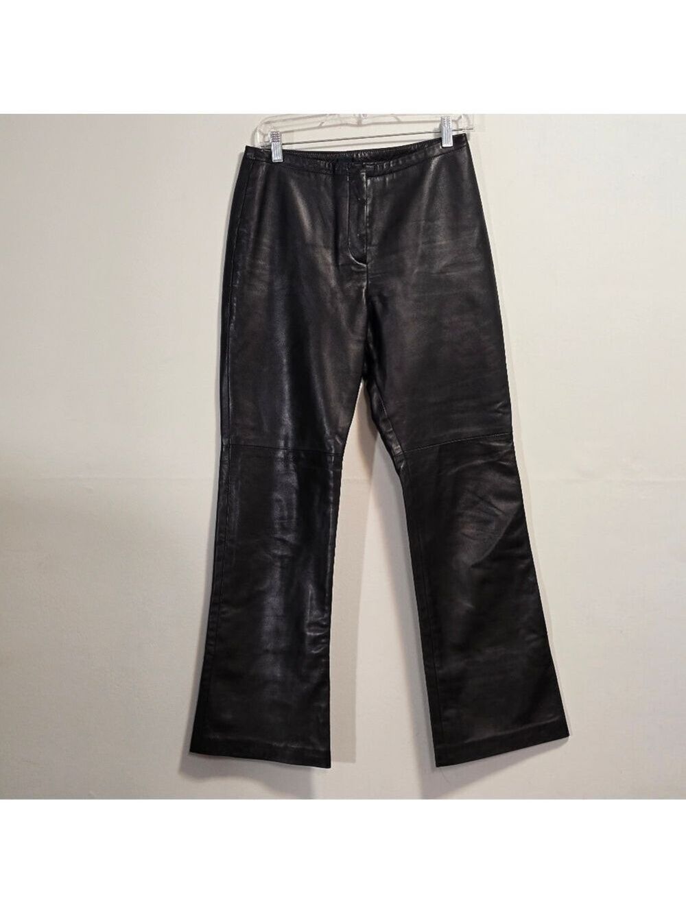 Vintage Danier Black Soft Leather Women Pant With Lining